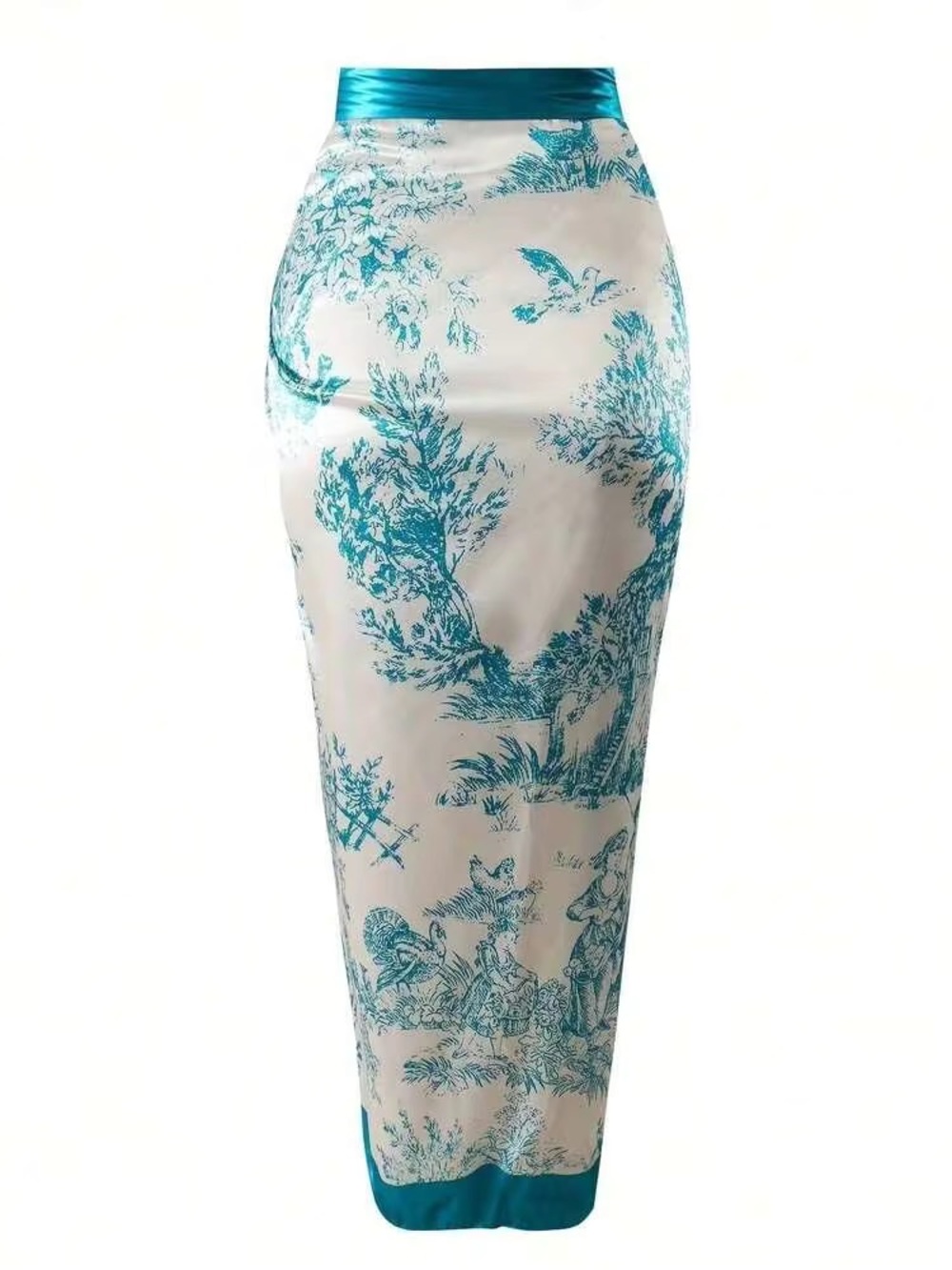Scenic Print One Piece Bikini With Bottom Coverall Skirt - Picture 4 of 4